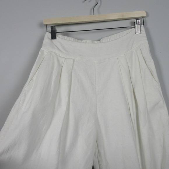 Abercrombie & Fitch Womens Wide Leg Linen Blend Pants White Size S Coastal - Picture 3 of 14